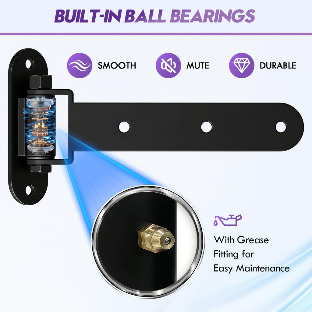 Heavy Duty Gate Hinges 900Lbs, 13" Bolt/Weld, Matte Black