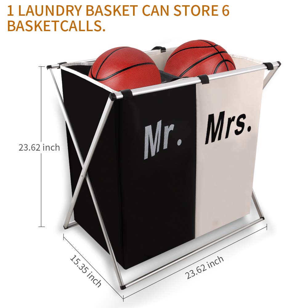 Laundry Hamper 2 Section for Husband&Wife or Couple, Wedding Gift