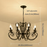 French Country Chandeliers,8 Lights Kitchen Island Candle Iron Black Chandelier,Industrial Vintage Pendant Light Fixture for Farmhouse,Dining Room,Bedroom,Foyer A109-B07VLKXLNS