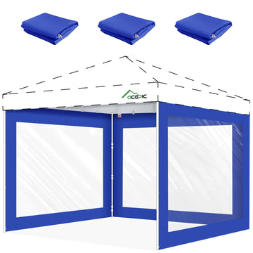 10x10ft Clear Sidewalls for Canopy, Blue(3PCS, No Frame or Top)