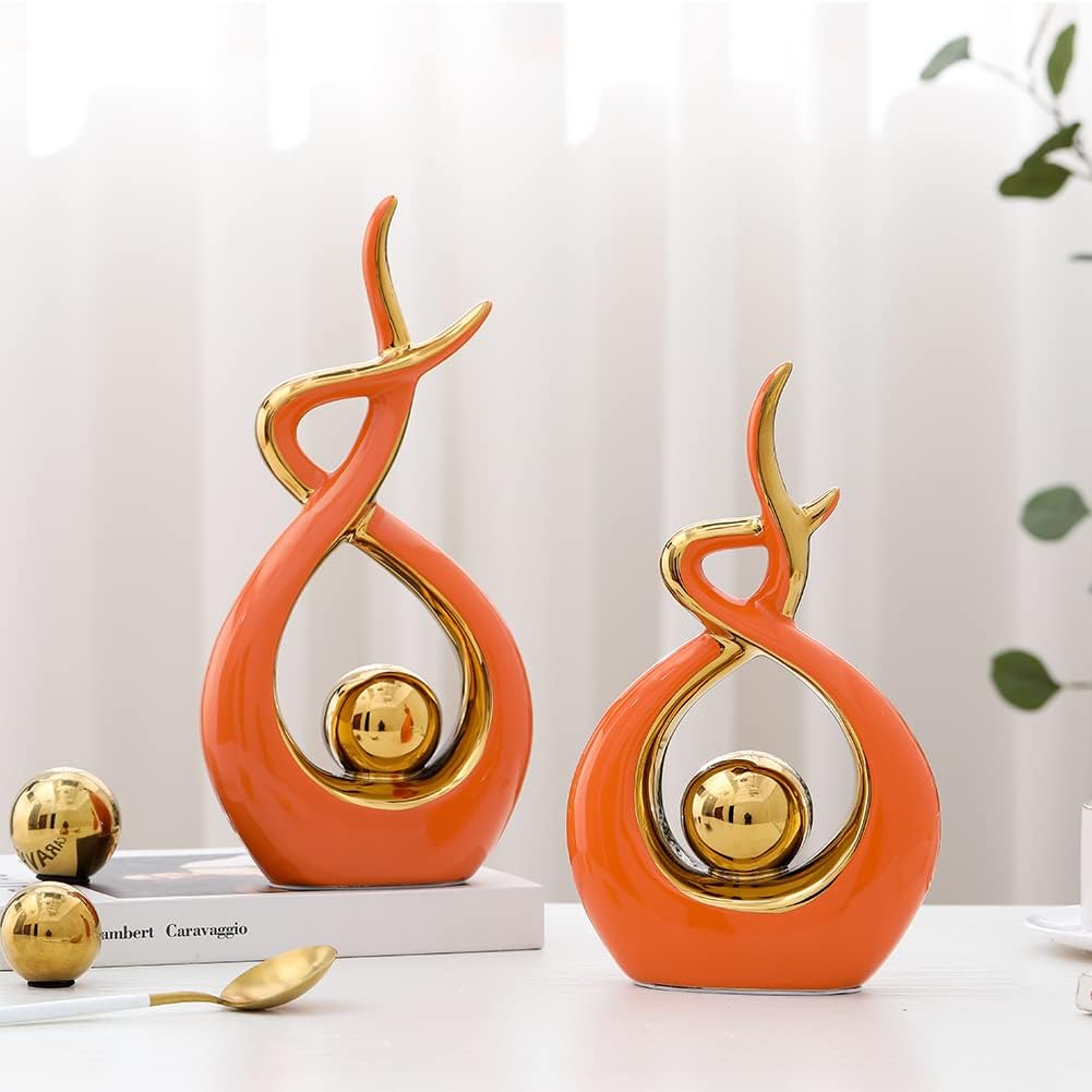 Decorative Orbs Abstract Art Ball () Ceramic Statue Sculpture Decoration Ornaments Dining Room Office Cabinet - Set of 3