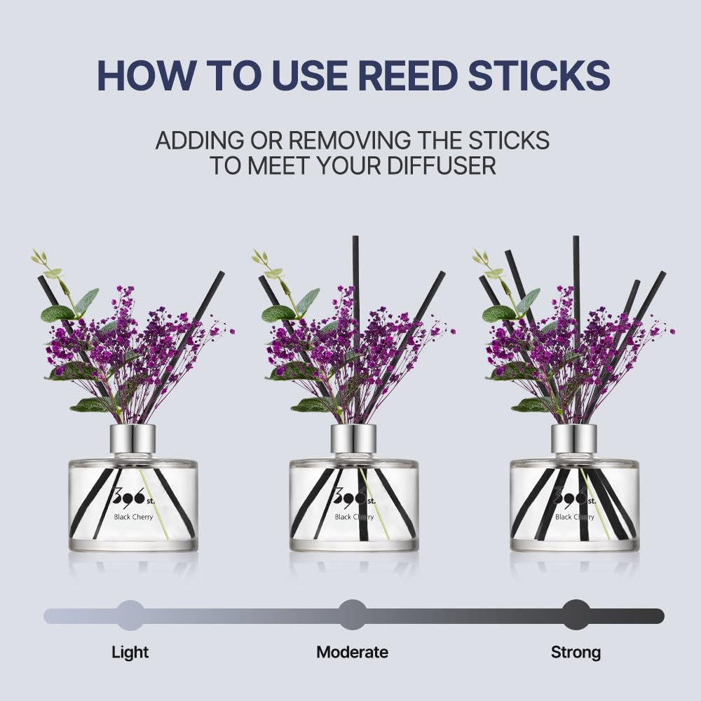 Preserved Baby's Breath Flower Reed Diffuser, Red Rose, 6.7oz(200ml) / Reed Diffuser Sets, Home Fragrance, Scented
