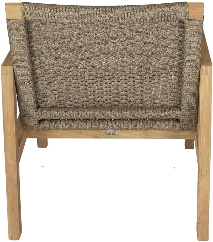 Admiral Club Chair in Brown Sand, Comfy Outdoor Chairs with Armrests, Residential and Commercial Teak Chair, Wooden