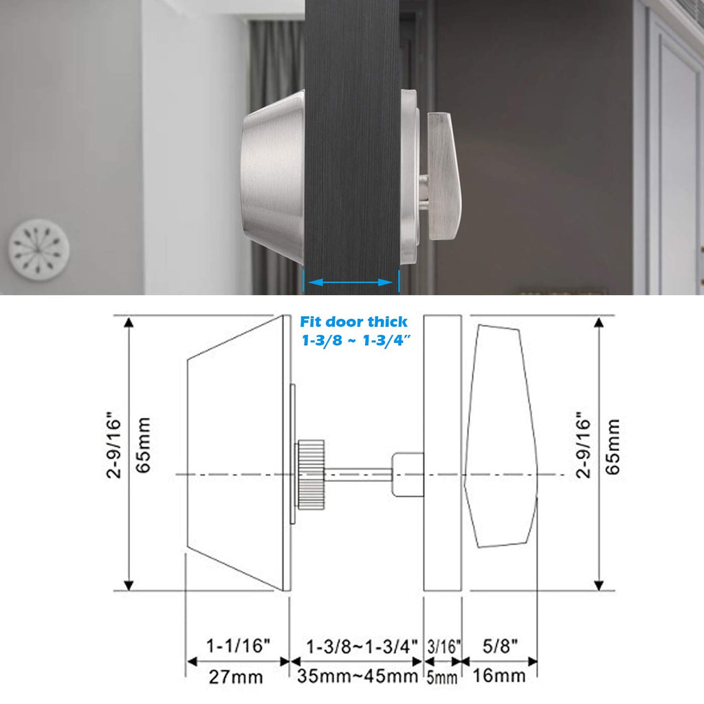 6 Keyed Alike Single Cylinder Deadbolts Keyed on One Side, Satin Nickel