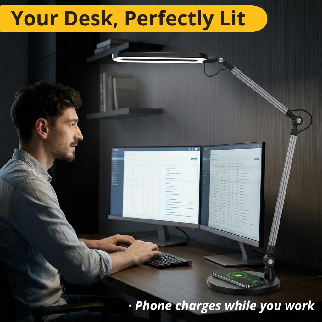 LED Architect Desk Lamp, Adjustable Swing Arm