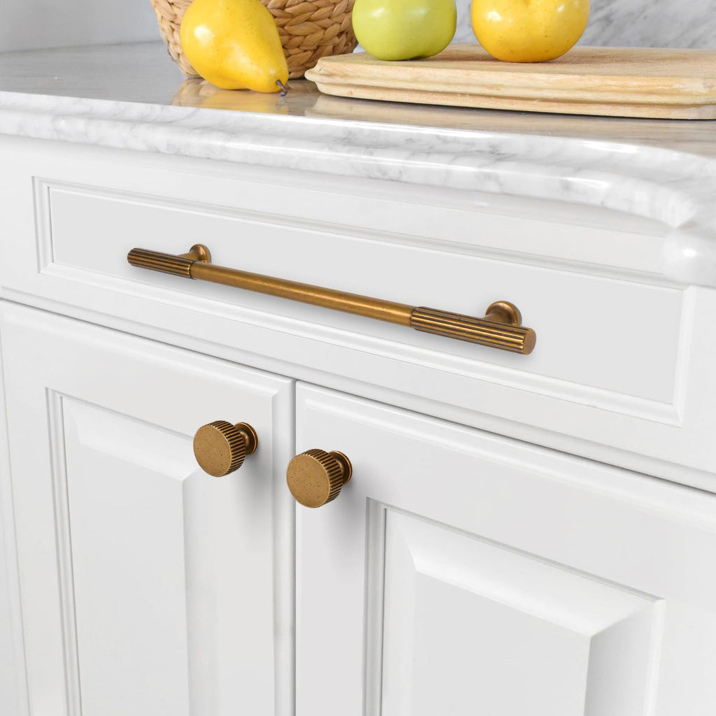 10 Pack Antique Brass Cabinet Pulls 7.5"