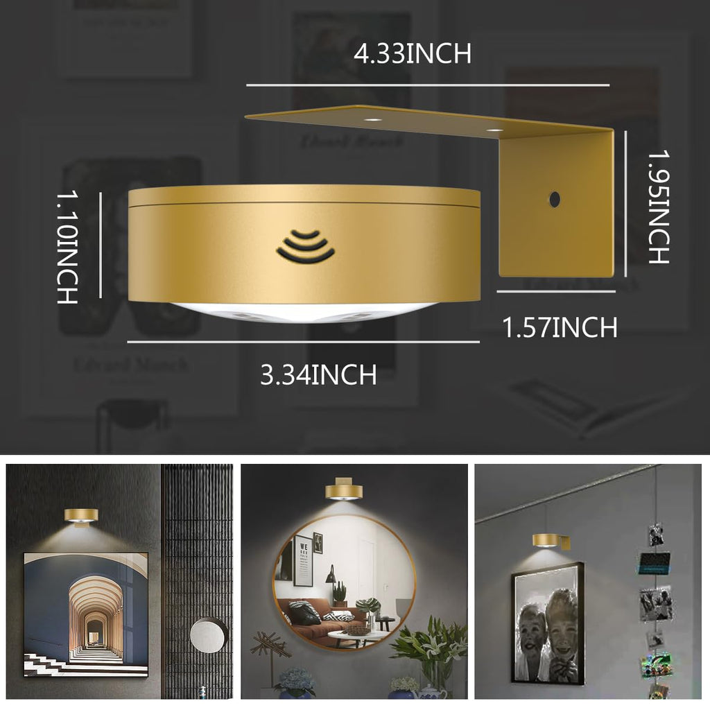 Battery Operated Picture Light Magnetic Painting Light with 3 Lighting Modes,Remote and Dimmable Timer Art
