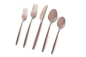 Gaze Copper Mirror 20 Piece Flatware Set, Service for 4