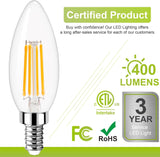 E12 LED Bulb Dimmable, Candelabra LED Bulb 40W Equivalent, 3000K Warm White, B11 B10 Type B LED Light Bulbs 4W