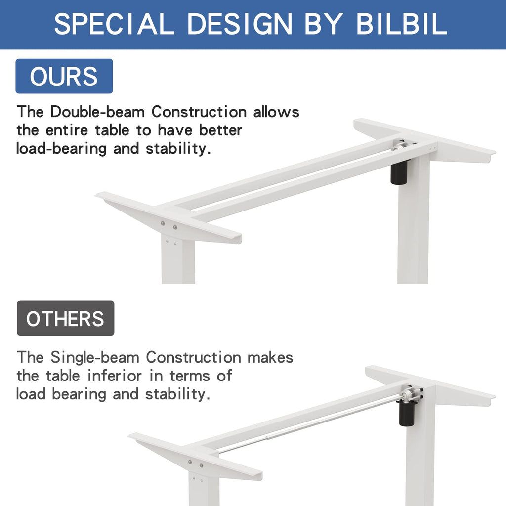 63 x 30 Inches Electric Standing Desk, Height Adjustable Sit Stand Table with Splice Board, Stand up Home Office