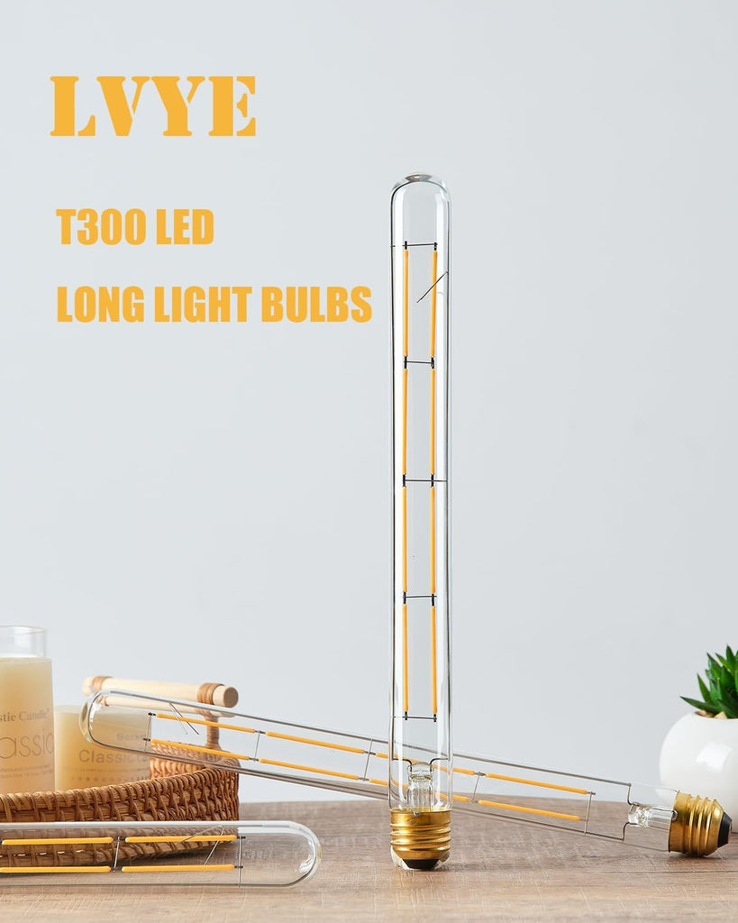 T10 Tubular Bulbs Dimmable Led Light 3000K Bulb E26 Medium Base 10W