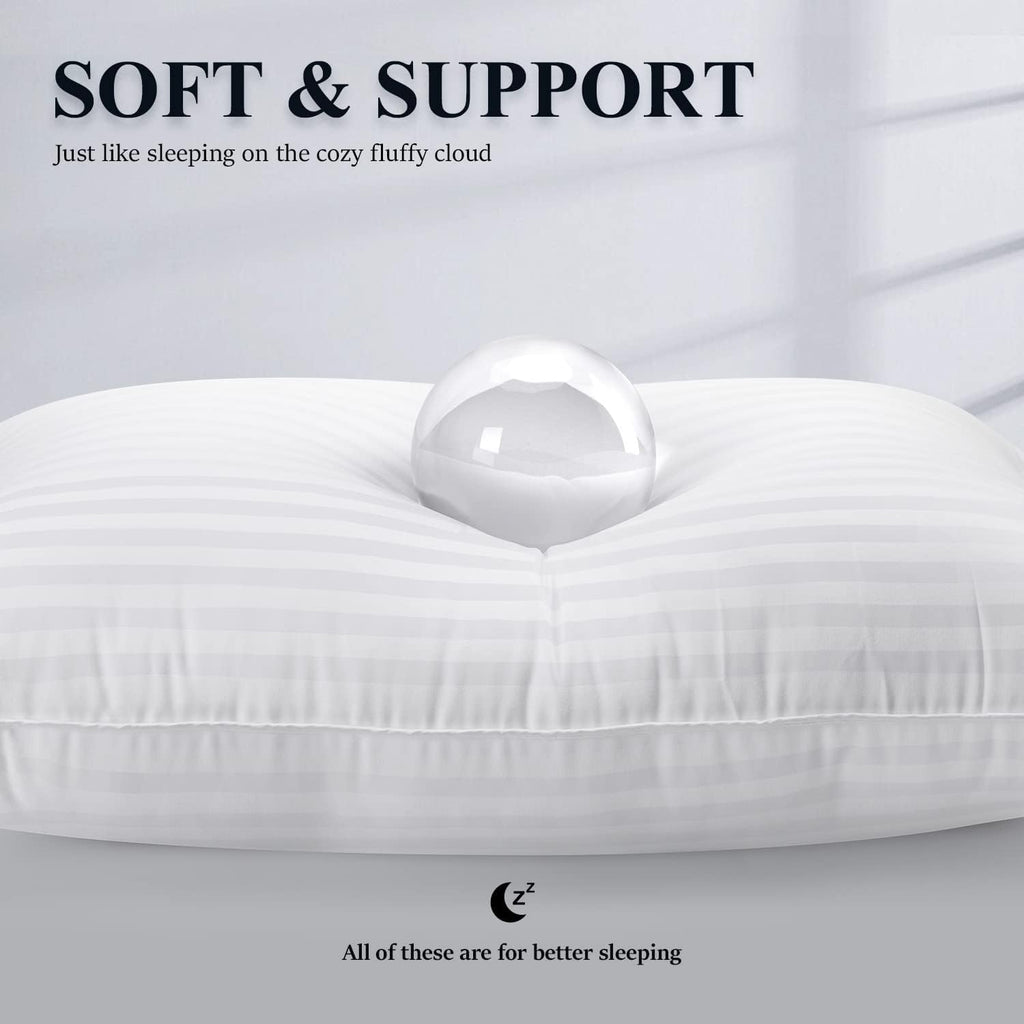 Bed Pillows for Sleeping Queen Size - Hotel Quality Set of 2 - Breathable Cooling Down Alternative Microfiber Filled