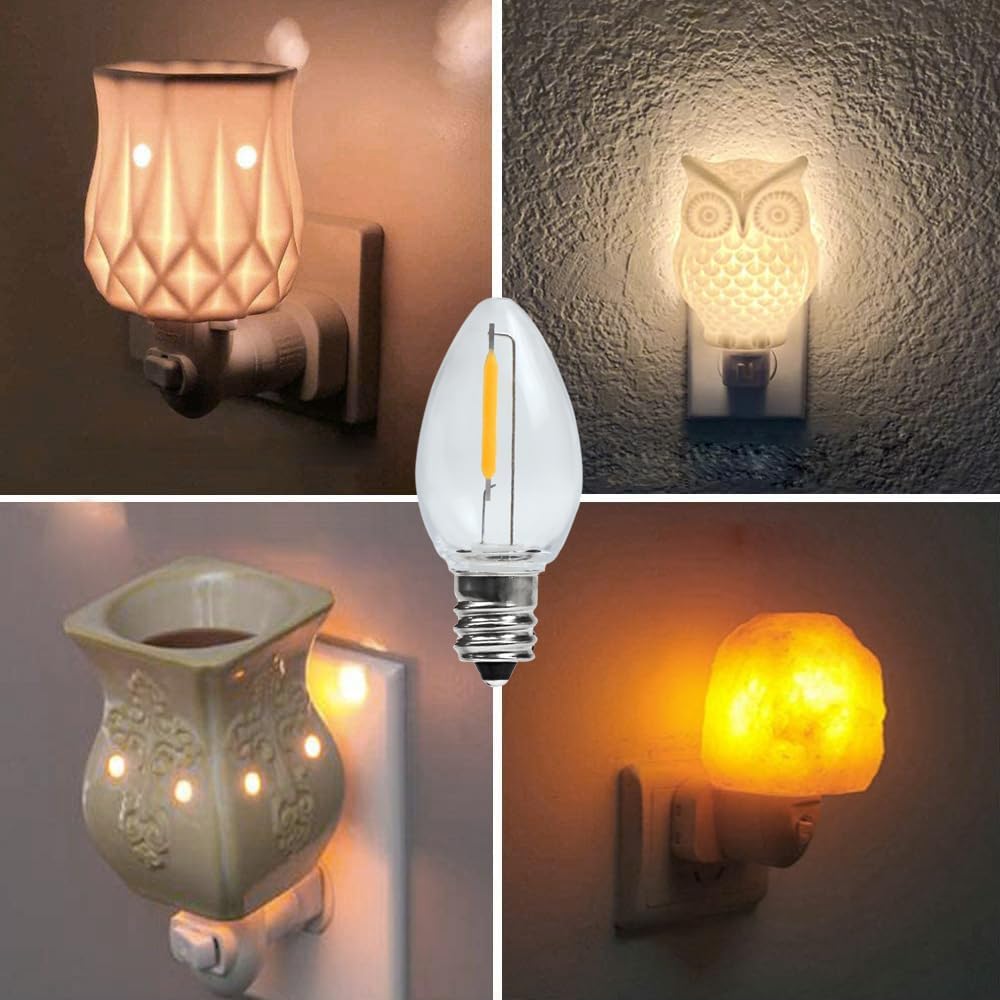 6Pack Shatter Resistant C7 LED Night Light Bulbs, E12 LED Bulb