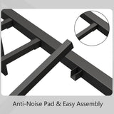 Full Metal Platform Bed Frame/Victorian Style Headboard and Footboard/Steel Slat Support/Easy Assembly/No Box Spring