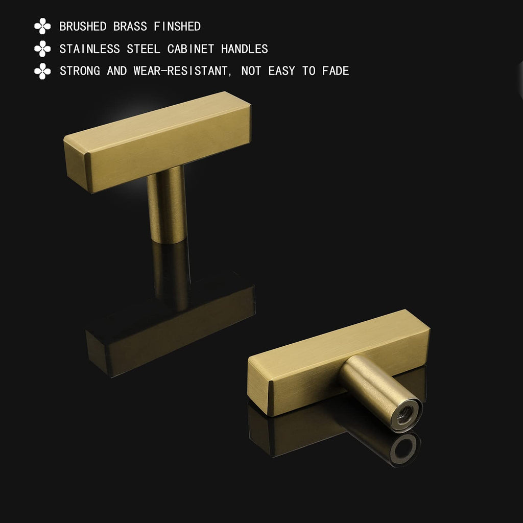5 Pack Gold Cabinet Knobs Brushed Brass Kitchen Pulls
