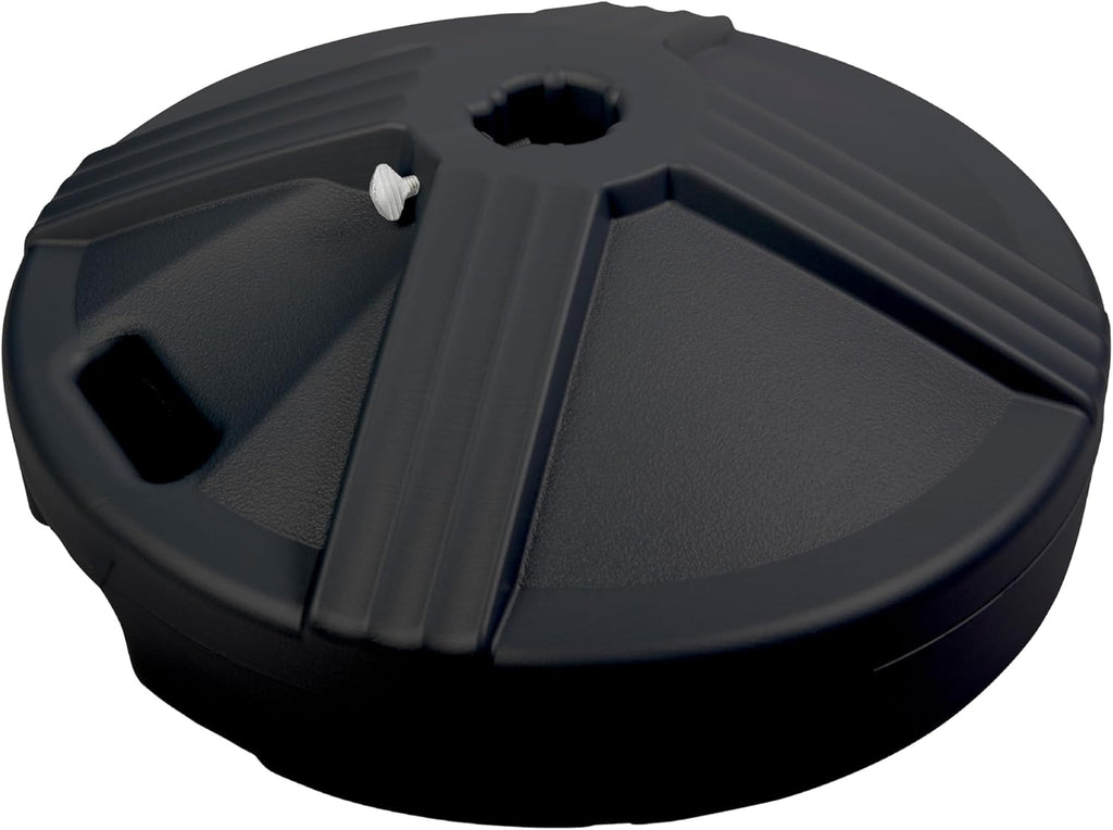 Durable 50 Pound Fillable Umbrella Base Designed to be Used with a Patio Table - Black