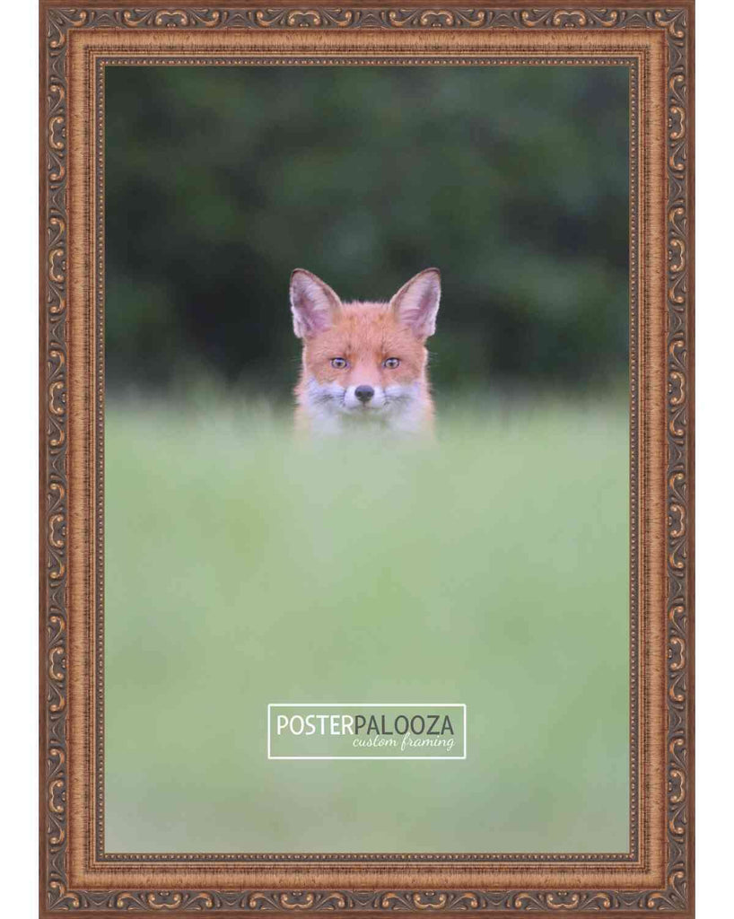 4x4 Inch Frame Gold Vintage Antique Solid Wood Picture Frame | 1.25 Inch Moulding Width | Includes UV Acrylic