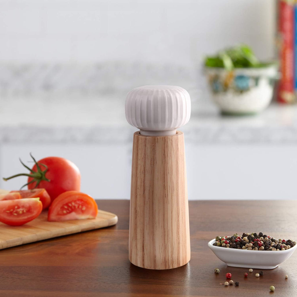 Wood and Ceramic Pepper Grinder Set - Set of 2