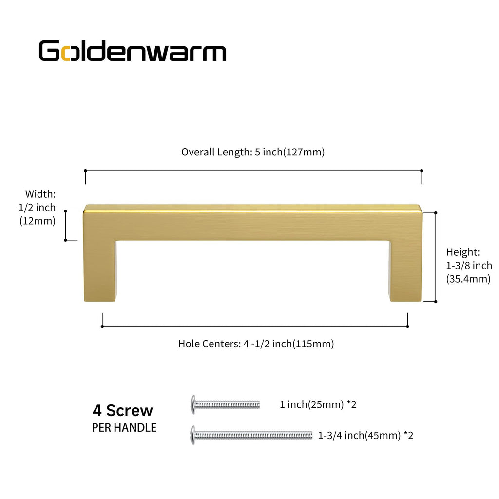 150 Pack 4.5 Inch Gold Cabinet Handles Brushed Cabinet Pulls