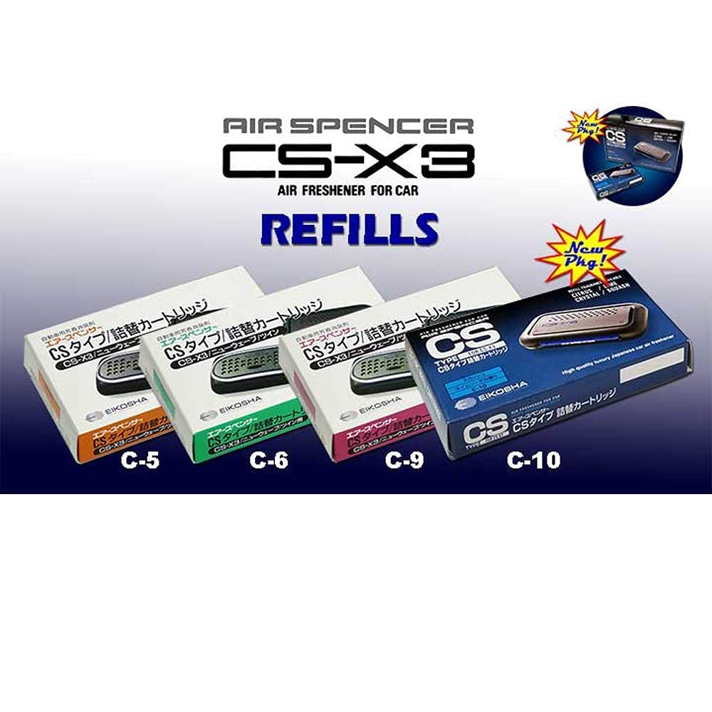 Fresh Squash scent 2 Units and 4 Refill Cartridges CSX3 Bundle Car Freshener