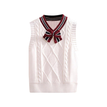 Sweater Vest for Kids Boys Girls V Neck School Uniform Knitted Pullover Comfy Soft Sleeveless Fall Winter Tank Top