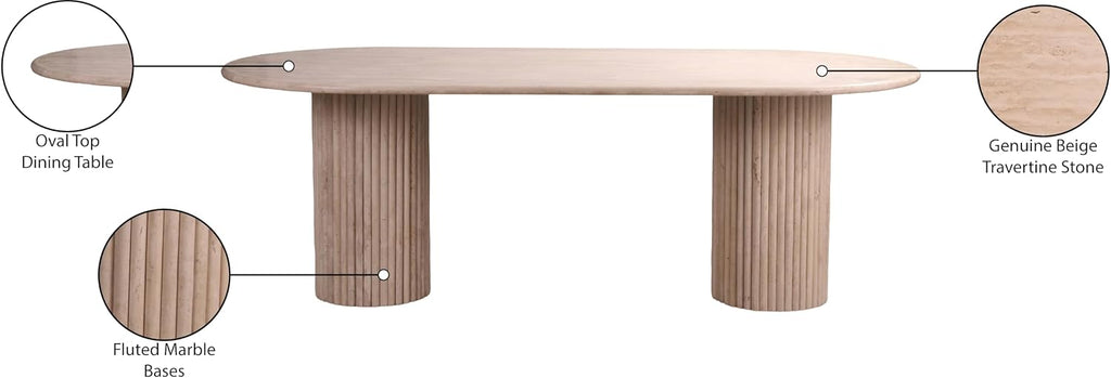 Messina Brown Marble Dining Table