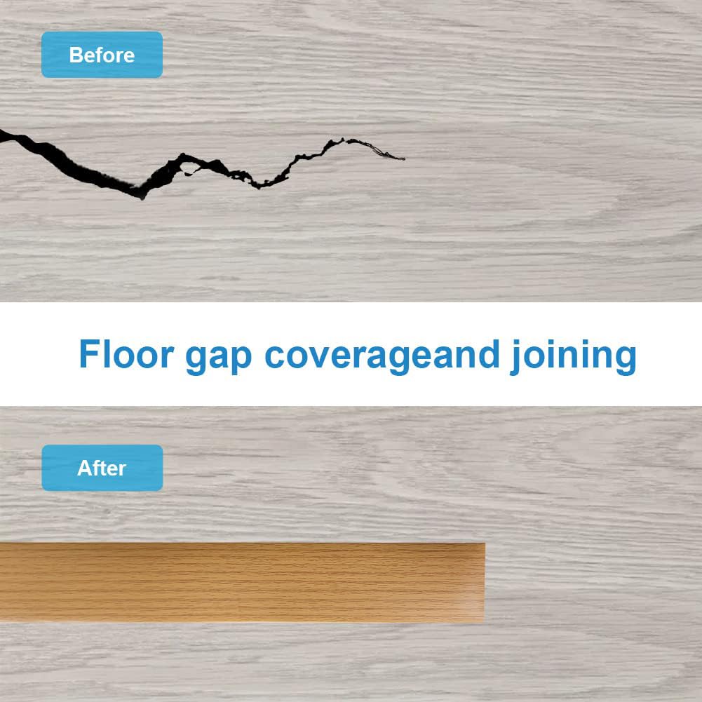 Floor Transition Strip 2"/6.6FT Threshold Strip Vinyl Floor Trim Brown