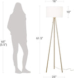 22965-000 Mid-Century Modern Tripod Floor Lamp, Standing Lamp, Living Room Floor Light, LED Bulb NOT Included, 61.25"