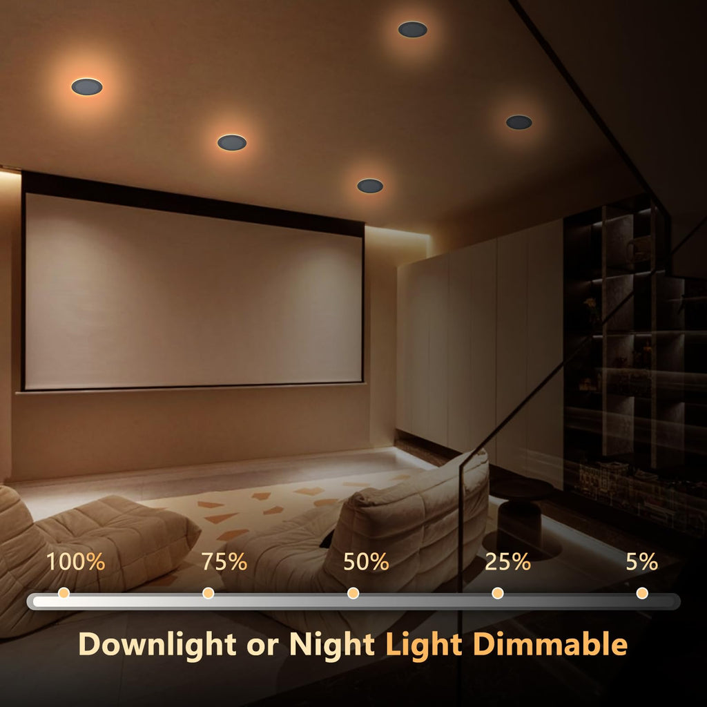 6 Pack 8 Inch LED Recessed Lights with Night Light, 8.2" Cutout