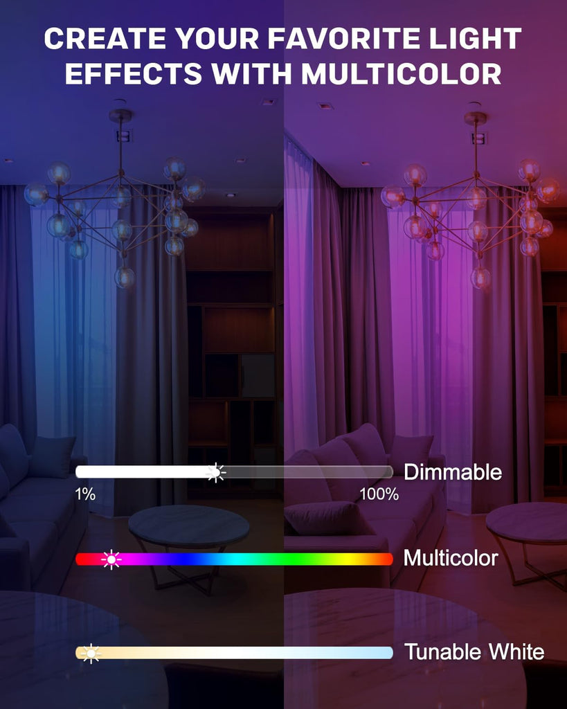 G9 Smart Light Bulb, Compatible with Alexa and Google Assistant, Color Changing Smart Led Bulbs, Dimmable
