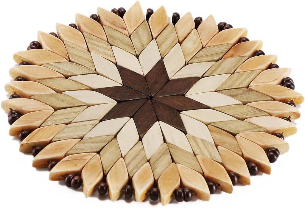 Small Handmade Wooden Trivets for Hot Dishes - Two 6" and one 7"- Coasters and Hot Pads - Great Kitchen Gift - Set of 3