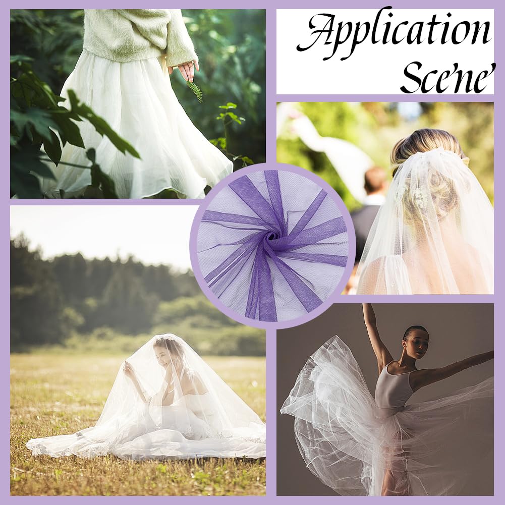 63 Inch Dark Purple Netting Mesh Fabric by The Yard Soft Polyester Mosquito Cloth Voile Solid Gauze Sheer Tulle
