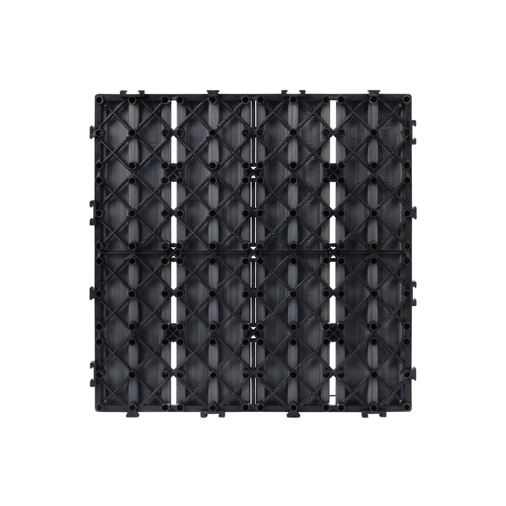 Wood Plastic Composite Interlocking Patio Deck Tiles, 22 Pack 12"x12" Premium Waterproof Porch Decking Tiles, All