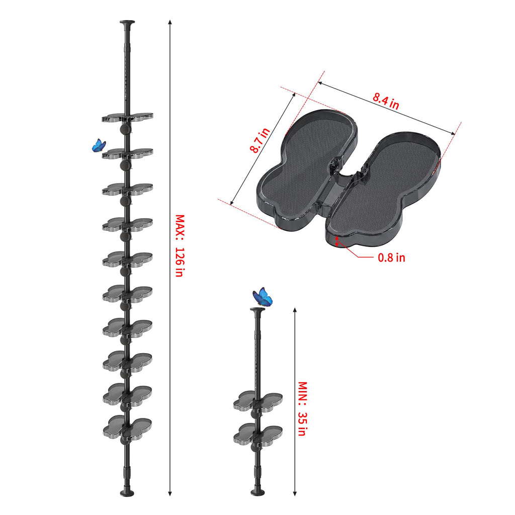 Floor to Ceiling Shoe Organizer, Adjustable Vertical Shoe Rack for Closet
