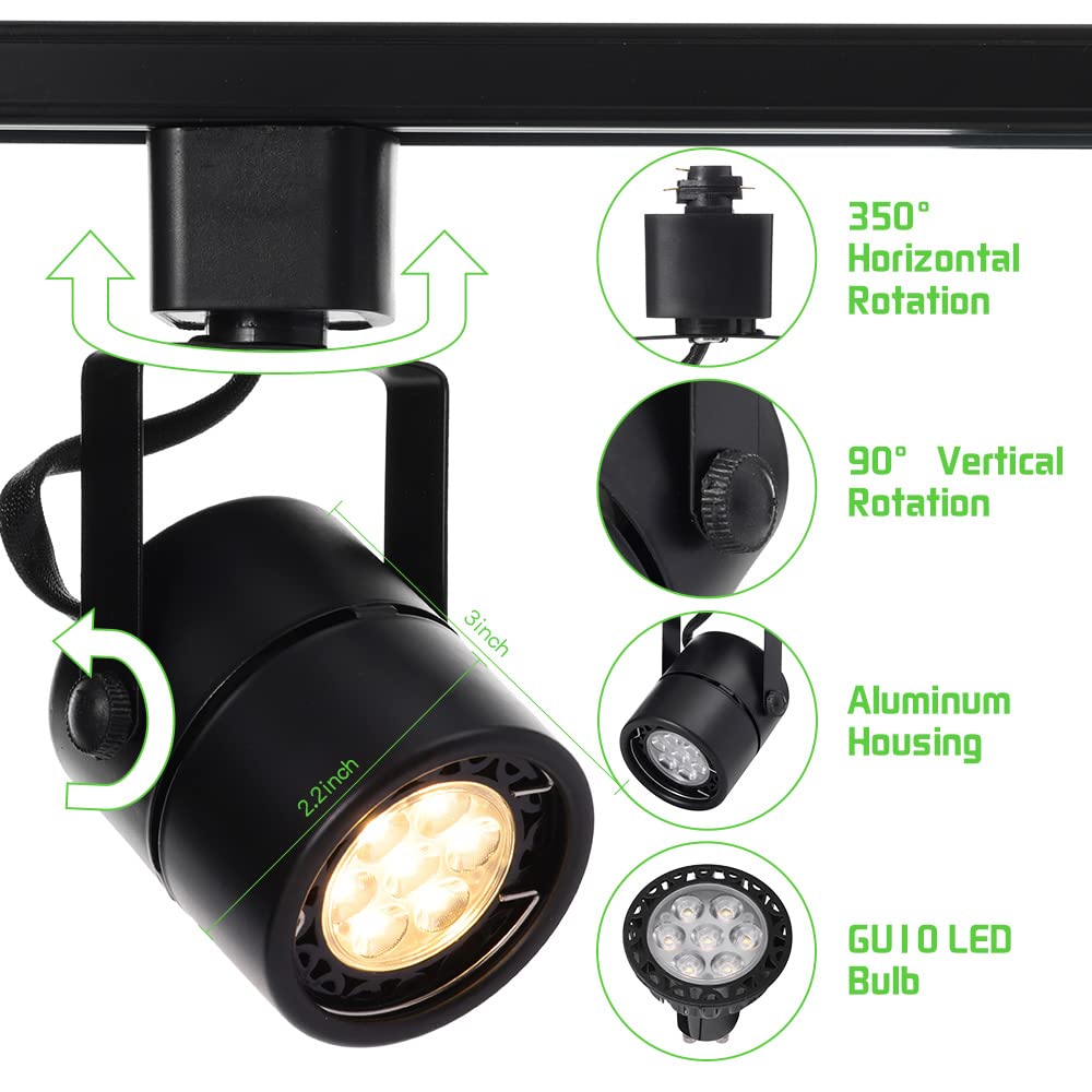 12 Pack LED Track Light Heads,7W H Type Track Lighting Heads for Ceiling Spotlight Wall Art Exhibition