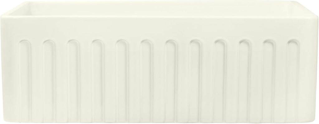 33 x 20 inch Fireclay Reversible Farmhouse Apron-Front Kitchen Sink Single Bowl - Biscuit - RVL2300BS
