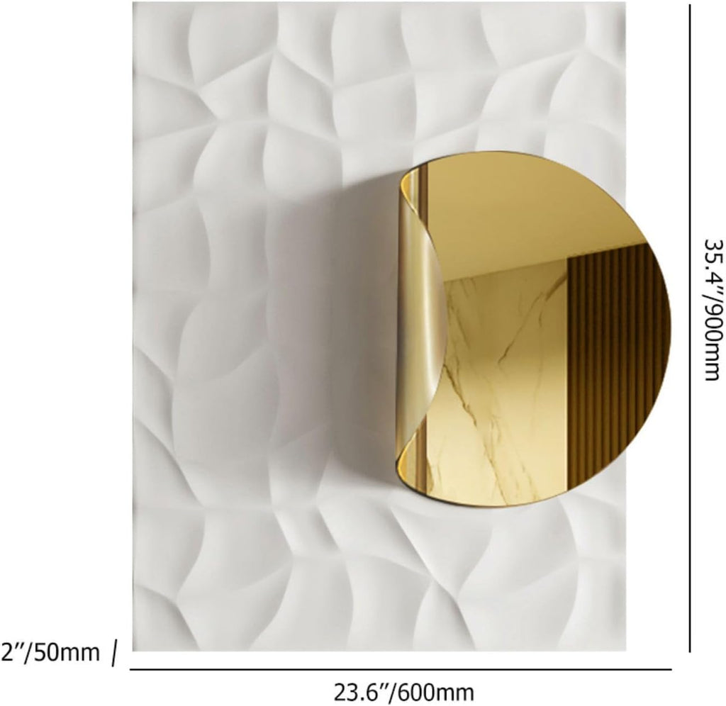 Large Modern Metal Wall Art, 3D Geometric Gold Abstract Rectangle Wall Sculpture, Contemporary Wall Hanging Decor