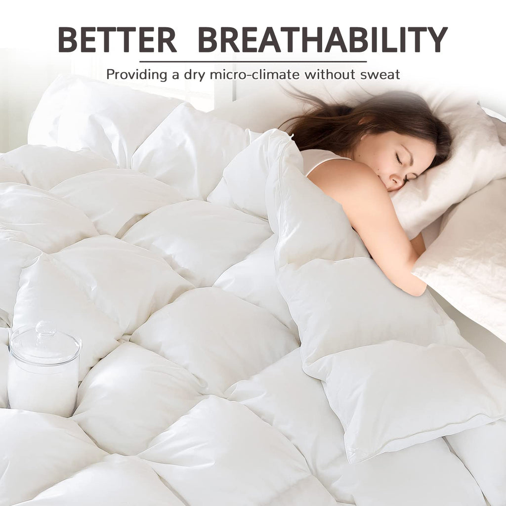 King Size Down Comforter, All Season Duvet Insert, White
