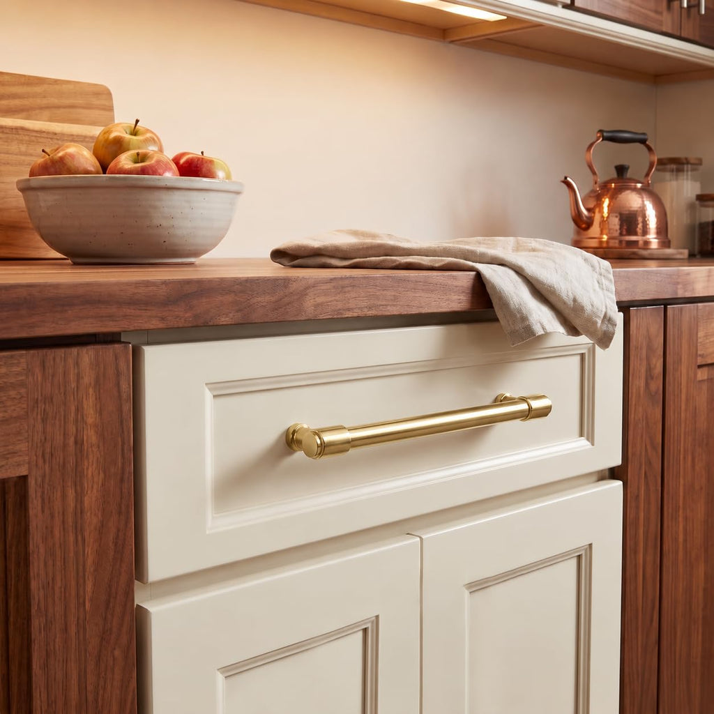 6 Pack 12 Inch(305mm) Champagne Bronze Cabinet Pulls Brushed Brass Kitchen Cabinet Handles Extra Long Gold Cabinet