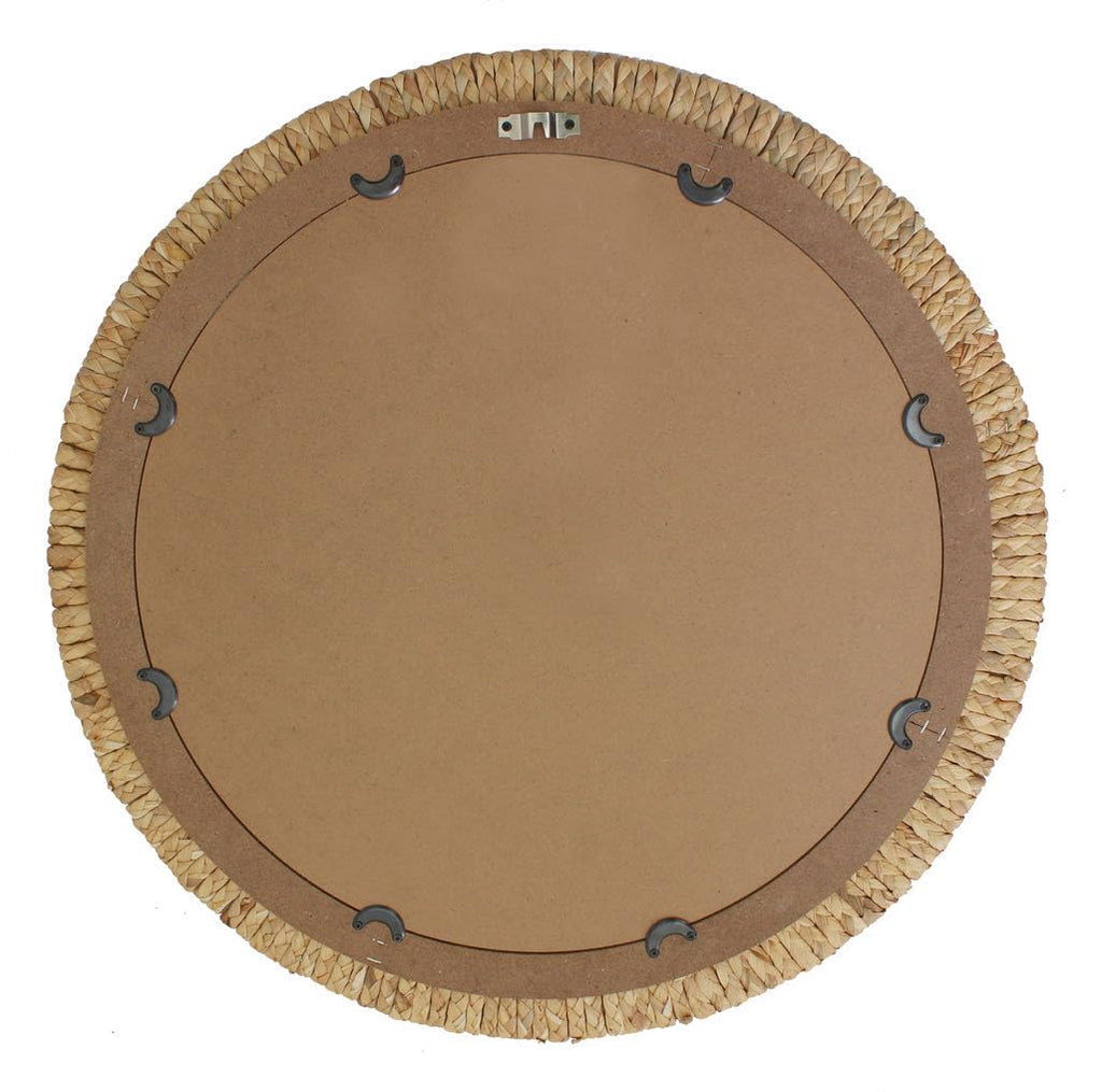 Woven Straw Round Wall Mirror, 30 inches