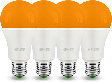 Dusk to Dawn Light Bulbs A19 8W 900 Lumens, Outdoor Porch Lights, 60 Watt Equivalent, Amber LED Orange-Yellow Sensor