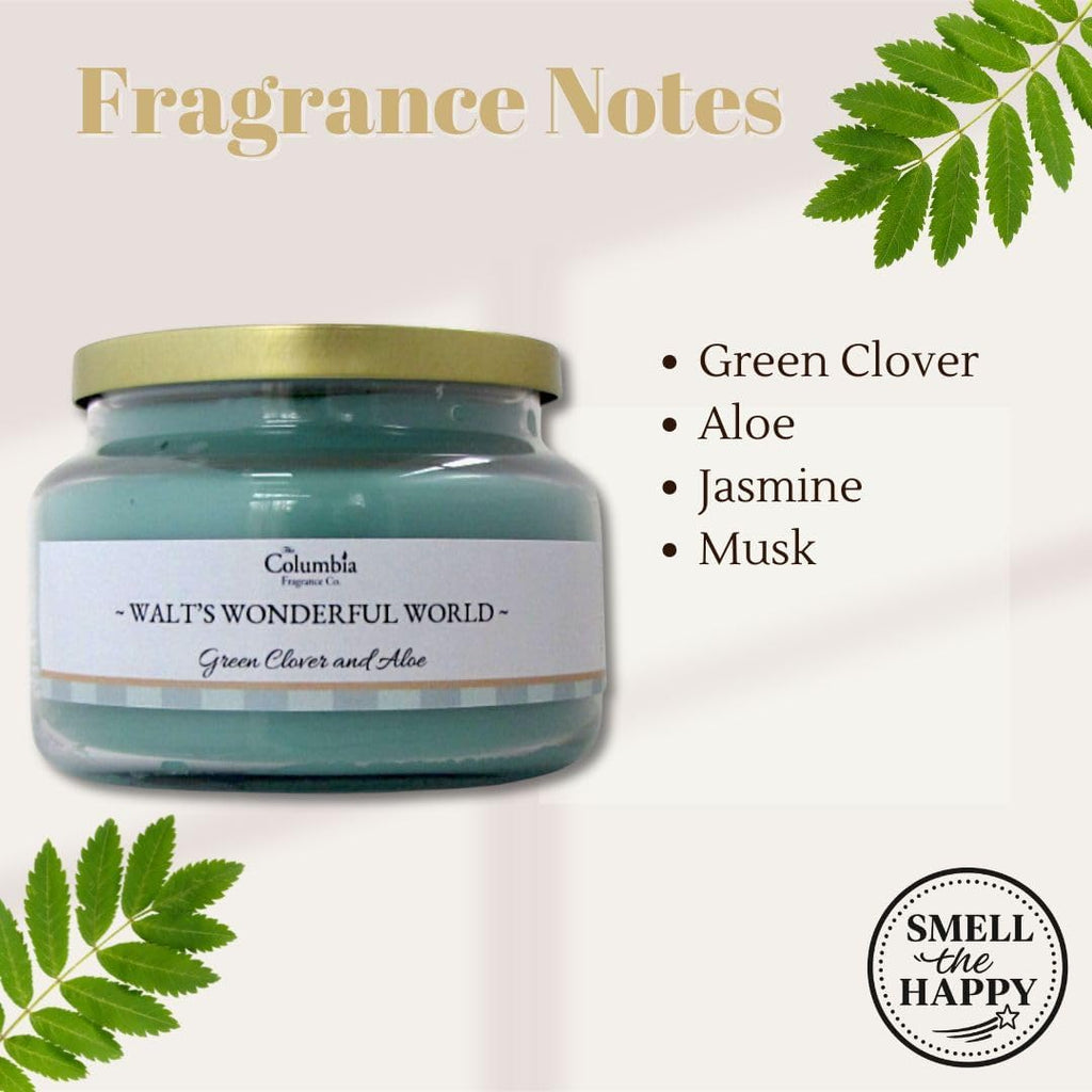 Walt's Wonderful World Fragrance Gift Set - Green Clover & Aloe - Disney Resort Inspired Candle, Room Spray &