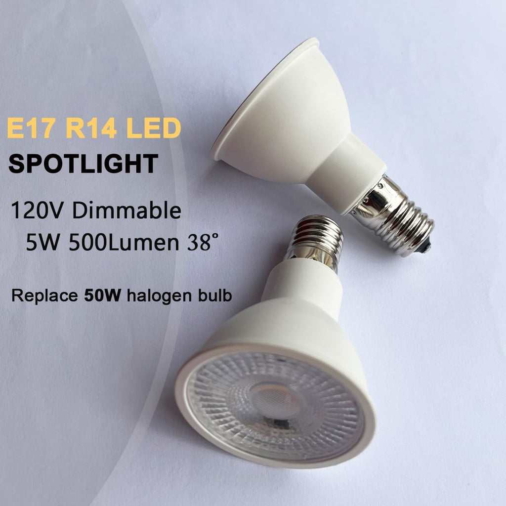 E17 LED Spotlight Bulb Dimmable 40W Halogen Replacement E17 Intermediate Base Type 5W R14 Reflector Light Bulb