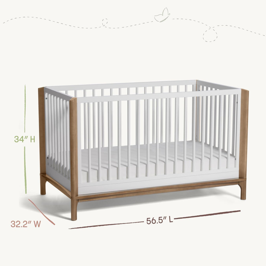 Laurel 4-in-1 Convertible Baby Crib to Toddler Bed in Black/Chestnut