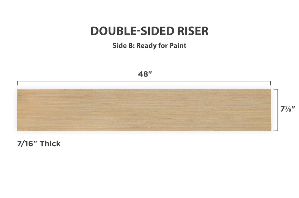 Red Oak Stair Tread Cap Kit with Riser, Tread Return, and Corner Trim, Universal Fit