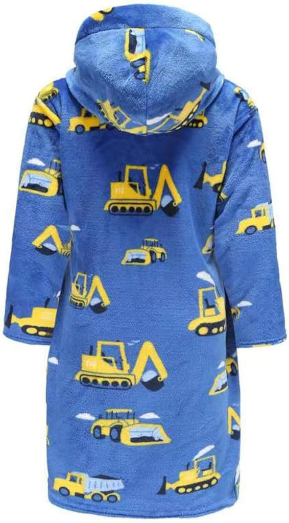 Boys Girls Robe Soft Fleece Hooded Bathrobe for Kids