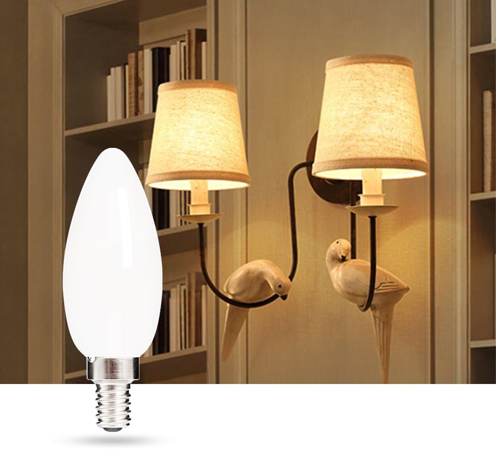 E12 LED Candelabra Chandelier Light Bulb Dimmable, 2700K 4.5W 6 Pack