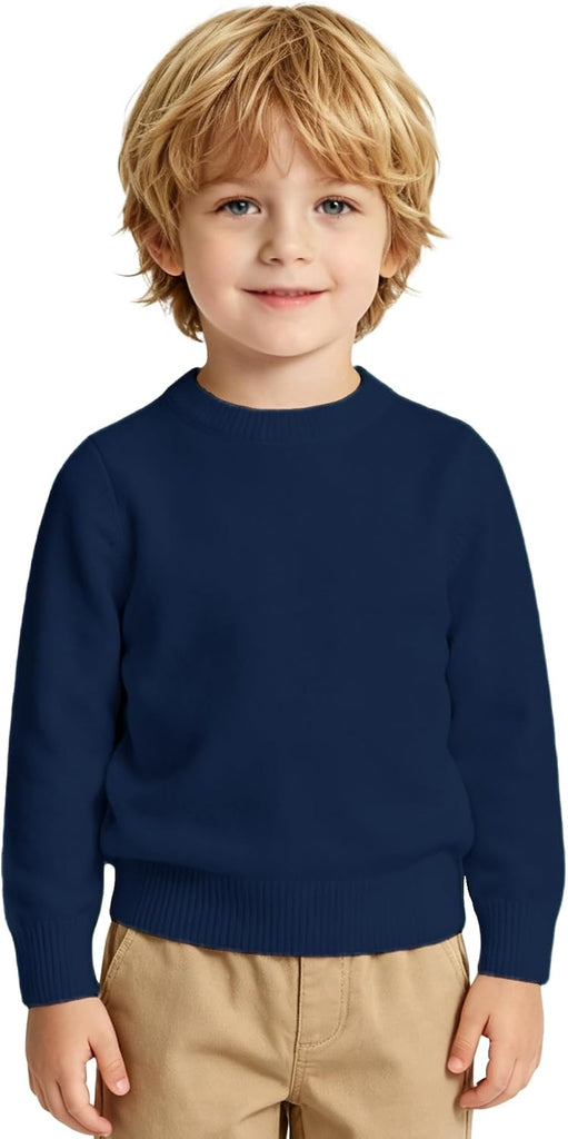 Baby Toddler Boys Sweater Girls Knit Pullover Sweatshirt Kids Long Sleeve Crew Neck Solid Casual Tops