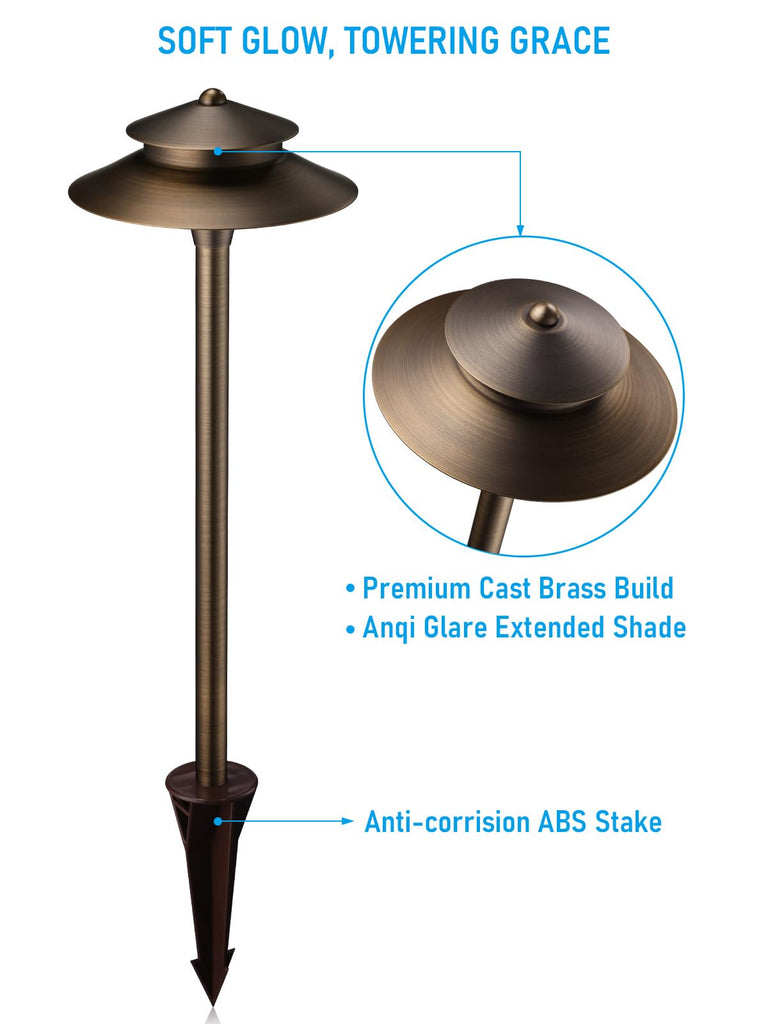 Stratum 12V Cast Brass 2-Tier Path Light, Bronze