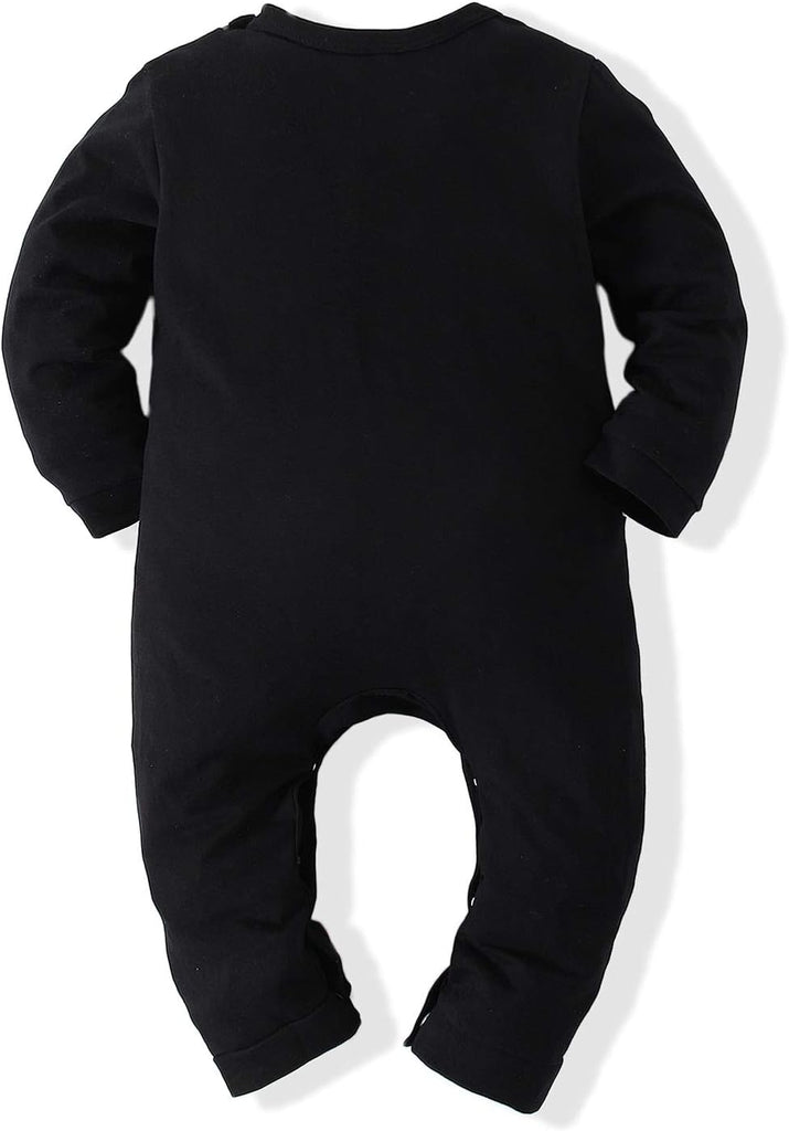 Baby Boy Romper Tuxedo Jumpsuit Gentleman One-Piece Button-Down Bowtie Wedding Suit Bodysuit